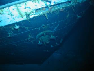 Stbd side hawse pipe on bow of ship